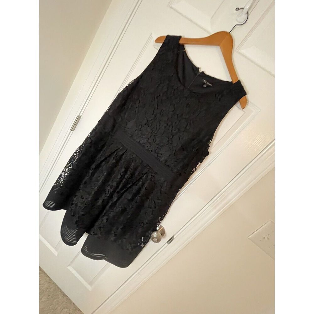 Lane Bryant Black Lace Holiday Dress, Lined, Zip Close, Sleeveless, Size 22